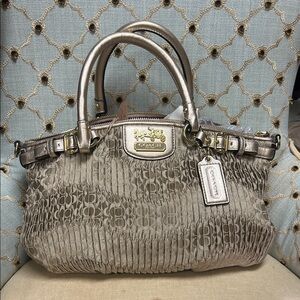 Coach Madison Gathered Signature Fabric Sophia Satchel